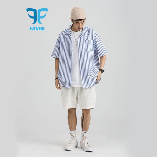 men's casual shirts favre summer men short sleeve fashion shirt striped blue cold wind literature art loose, White;black
men's casual shirts favre summer men short sleeve fashion shirt striped blue cold wind literature art loose, White;black