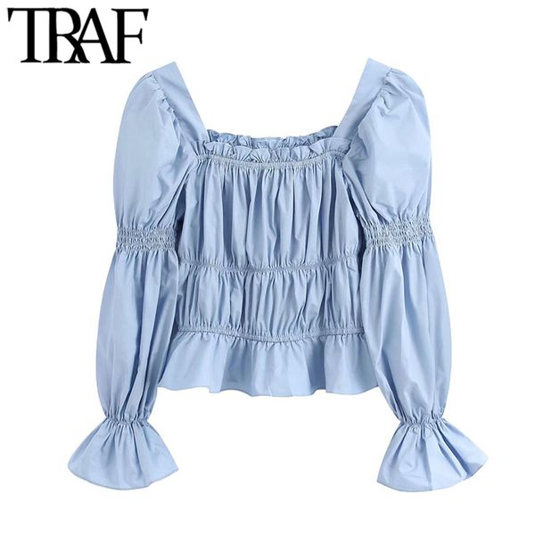 traf women sweet fashion ruffled pleated blouses vintage square collar long slee female shirts blusas mujer chic 210415, White
traf women sweet fashion ruffled pleated blouses vintage square collar long slee female shirts blusas mujer chic 210415, White