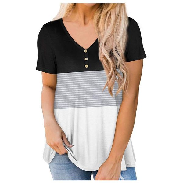 women's blouses & shirts stripe print women summer blouse patchwork o-neck short sleeve button and female shirt 2021 camisas de mujer, White
women's blouses & shirts stripe print women summer blouse patchwork o-neck short sleeve button and female shirt 2021 camisas de mujer, White