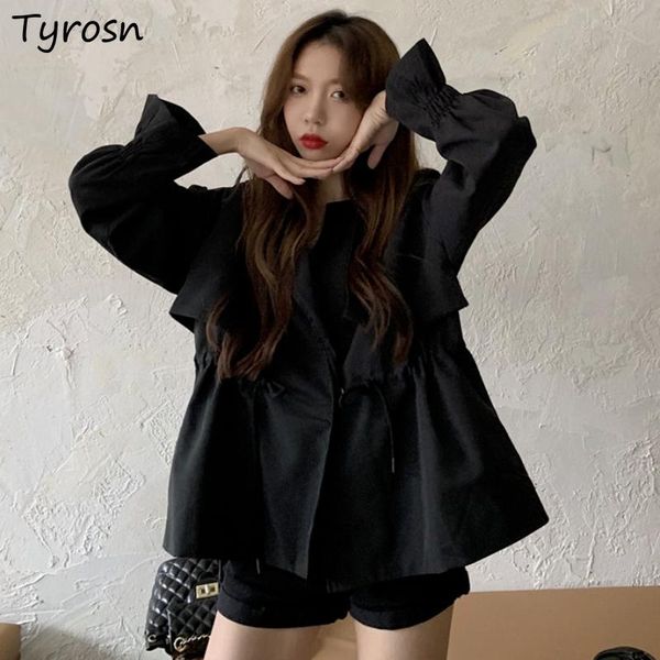 women's trench coats women flare sleeve sweet elegant ulzzang mujer drawstring design solid single breasted casual windbreaker all-matc, Tan;black
women's trench coats women flare sleeve sweet elegant ulzzang mujer drawstring design solid single breasted casual windbreaker all-matc, Tan;black