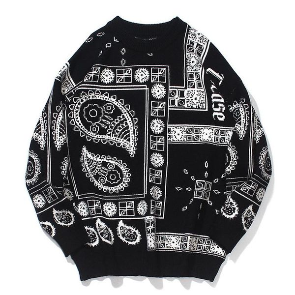 men's sweaters west cashew flower mechanical style knitted jumpers man streetwear hip hop harajuku casual pullover men, White;black
men's sweaters west cashew flower mechanical style knitted jumpers man streetwear hip hop harajuku casual pullover men, White;black
