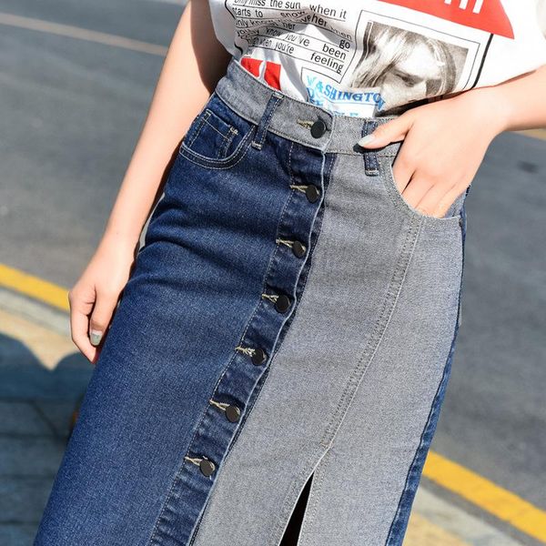 skirts spring summer women split breasted denim skirt female fashion irregular girls mid-calf slim a-line jeans short, Black
skirts spring summer women split breasted denim skirt female fashion irregular girls mid-calf slim a-line jeans short, Black