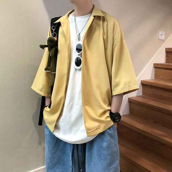 men's casual shirts 2021 harajuku men half sleeve shirt cool summer streetwear blouse, White;black
men's casual shirts 2021 harajuku men half sleeve shirt cool summer streetwear blouse, White;black