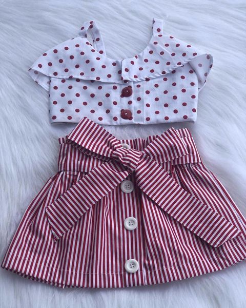 skirts arrival kid baby girls dot crop ruffle striped bowknot button outfits 2pcs set sunsuit 1-6y, Blue
skirts arrival kid baby girls dot crop ruffle striped bowknot button outfits 2pcs set sunsuit 1-6y, Blue