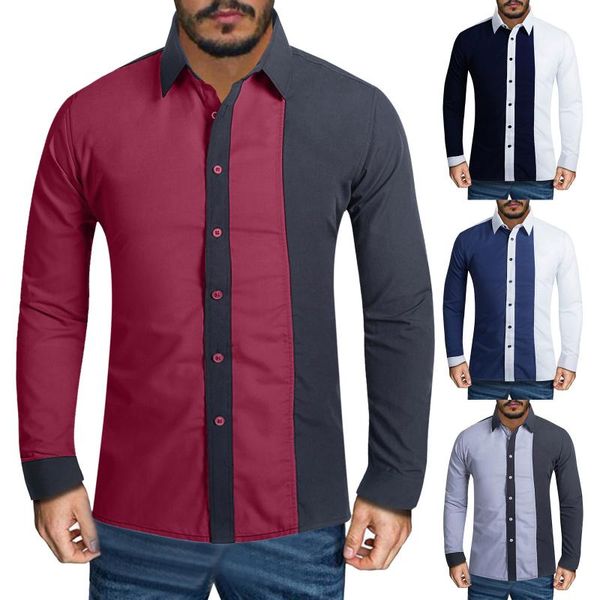 men's casual shirts color contrast blouse long collar single-breasted sleeved turn-down shirt men, White;black
men's casual shirts color contrast blouse long collar single-breasted sleeved turn-down shirt men, White;black