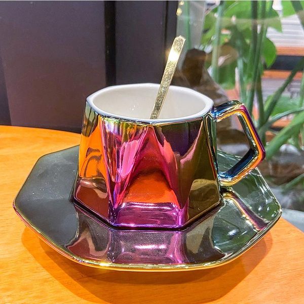 mugs electroplating rhombus ceramic cup gradient coffee tea and saucer with handle glod spooon set irregular mug gift 250ml
mugs electroplating rhombus ceramic cup gradient coffee tea and saucer with handle glod spooon set irregular mug gift 250ml