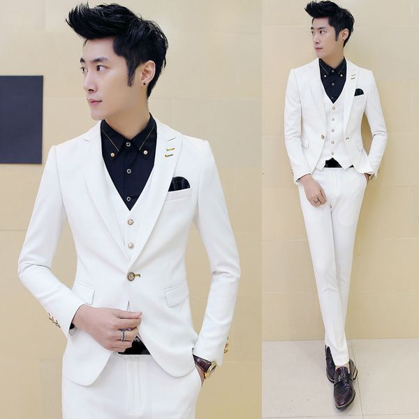 men's suits & blazers (jacket + vest pants) male, fashion boutique cotton suit, boyfriend solid color men's formal, White;black
men's suits & blazers (jacket + vest pants) male, fashion boutique cotton suit, boyfriend solid color men's formal, White;black