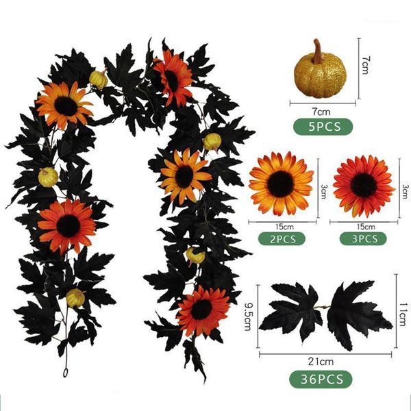 decorative flowers & wreaths 180cm long black brown artificial sunflower vine fake flower plants for halloween garden party home1
decorative flowers & wreaths 180cm long black brown artificial sunflower vine fake flower plants for halloween garden party home1
