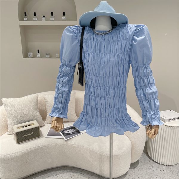 dresses spring summer niche fashion feminine plied around the neck versatile temperament pullover upper shirt design, Black;gray
dresses spring summer niche fashion feminine plied around the neck versatile temperament pullover upper shirt design, Black;gray
