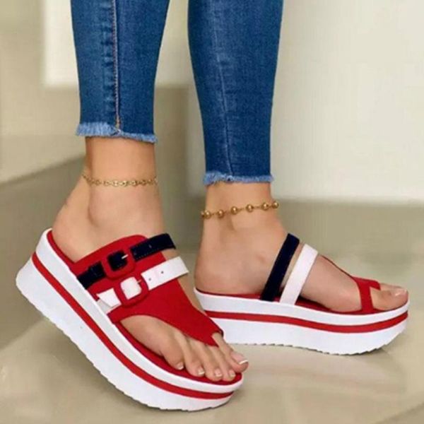 slippers women summer plus size flip flops wedges pu ladies shallow patchwork shoes casual thick bottom belt buckle, Black
slippers women summer plus size flip flops wedges pu ladies shallow patchwork shoes casual thick bottom belt buckle, Black