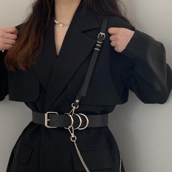 belts 2021 leather body harness chain for women erotic bondage female gothic harajuku waist belt chest cage, Black;brown
belts 2021 leather body harness chain for women erotic bondage female gothic harajuku waist belt chest cage, Black;brown