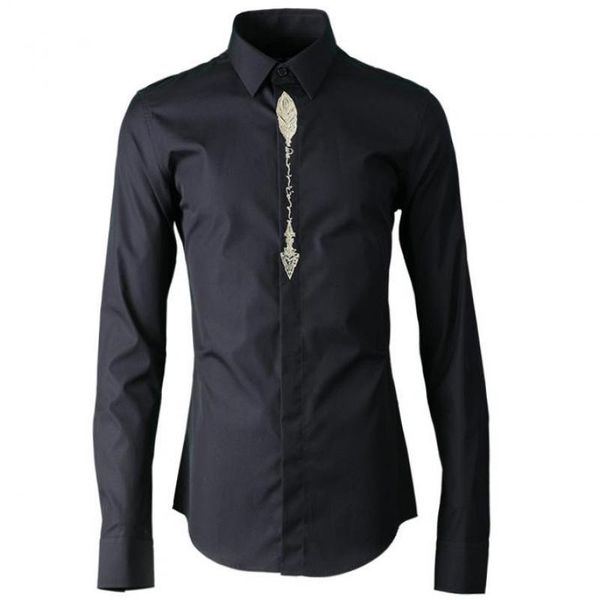 tee shirt shirt luxury gothic embroidery long sleeve mens plus size 4xl turn-down collar casual shirts man, White;black
tee shirt shirt luxury gothic embroidery long sleeve mens plus size 4xl turn-down collar casual shirts man, White;black