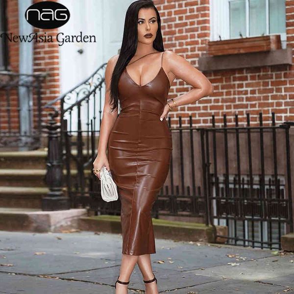 newasia summer brown pu leather dress women spaghetti straps v-neck backless midi bodyocn party club long dress new 210413, Black;gray
newasia summer brown pu leather dress women spaghetti straps v-neck backless midi bodyocn party club long dress new 210413, Black;gray