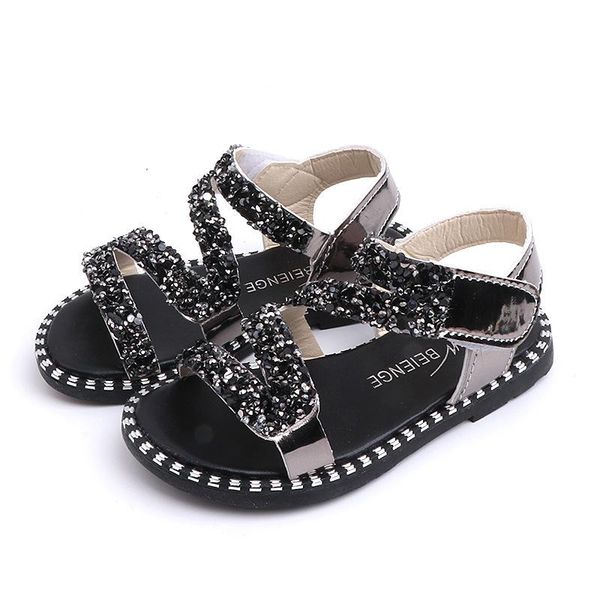 children's sandals summer models girls sequins patent leather beach shoes dance, Black;red
children's sandals summer models girls sequins patent leather beach shoes dance, Black;red