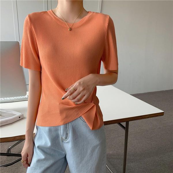 women's t-shirt 2021 summer round neck short-sleeved base korean version slim fit comfortable thin casual knitted ladies, White
women's t-shirt 2021 summer round neck short-sleeved base korean version slim fit comfortable thin casual knitted ladies, White