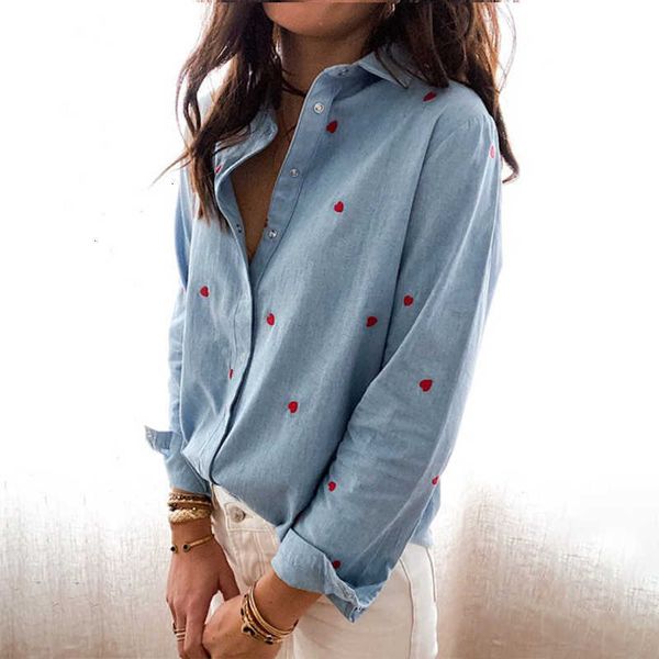 women's blouses & shirts spring fashion cute heart print blouse summer elegant turn-down collar blusa women casual a4fn, White
women's blouses & shirts spring fashion cute heart print blouse summer elegant turn-down collar blusa women casual a4fn, White