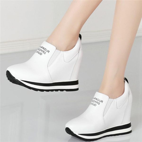 dress shoes fashion sneakers women slip on genuine leather wedges high heel platform pumps female round toe casual punk trainers, Black
dress shoes fashion sneakers women slip on genuine leather wedges high heel platform pumps female round toe casual punk trainers, Black