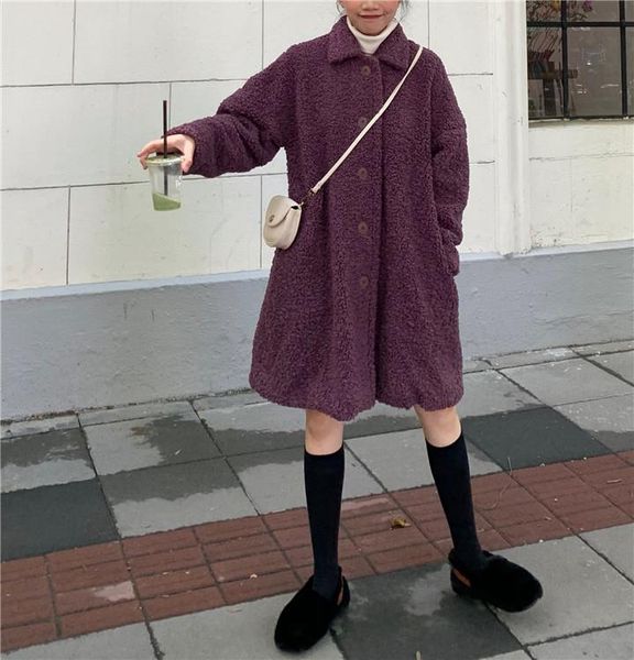 women's wool & blends winter simple loose mid-length thick warm coat women oversize korean fashion female long overcoat trench, Black
women's wool & blends winter simple loose mid-length thick warm coat women oversize korean fashion female long overcoat trench, Black