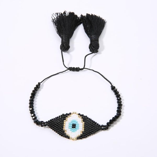lovely evil eye charm bracelet for women handmade woven seed beads black tassel bracelets link, chain
lovely evil eye charm bracelet for women handmade woven seed beads black tassel bracelets link, chain