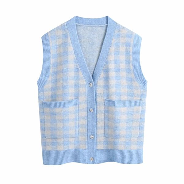 casual woman blue loose plaid knitted vest cardigan spring fashion ladies v neck tanks girls sweet oversizd sweaters 210515, Black;white
casual woman blue loose plaid knitted vest cardigan spring fashion ladies v neck tanks girls sweet oversizd sweaters 210515, Black;white