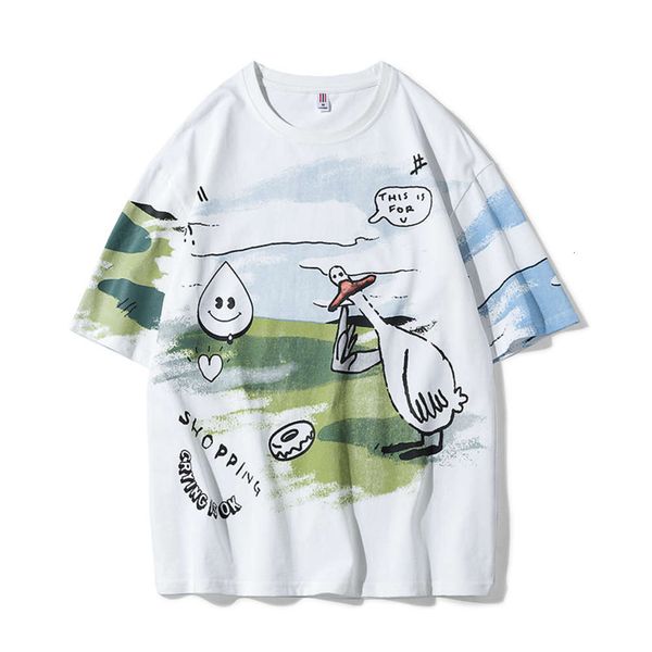 summer short sleeve t-shirt men's cheers dinosaur cartoon fashion printed half bottom coat, White;black
summer short sleeve t-shirt men's cheers dinosaur cartoon fashion printed half bottom coat, White;black