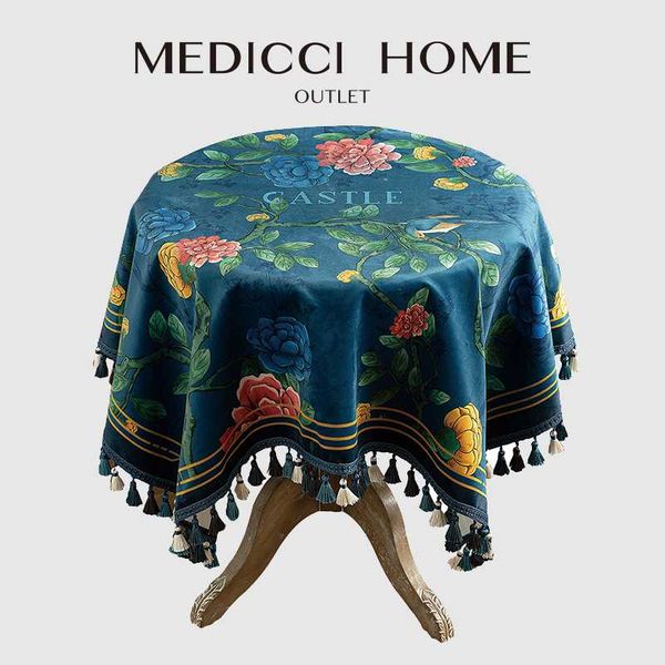 medicci home american style round table cloth natural spirit and bird print luxurt velvet dining banquet cover with tassel
medicci home american style round table cloth natural spirit and bird print luxurt velvet dining banquet cover with tassel
