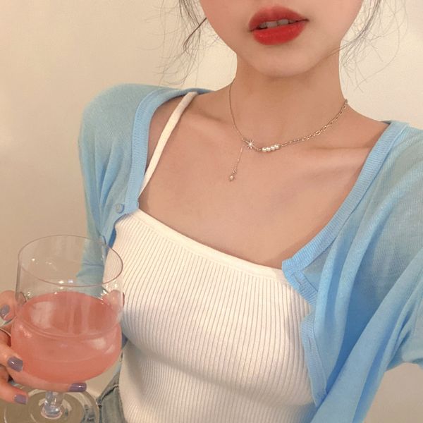 japanese and korean diamond inlaid pearl star necklace net red fashion temperament personality fashion pendant simple style, Silver
japanese and korean diamond inlaid pearl star necklace net red fashion temperament personality fashion pendant simple style, Silver