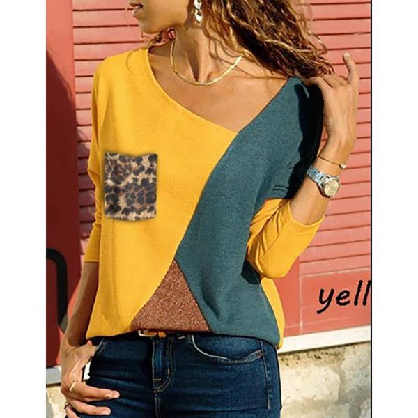 women's blouses & shirts women v neck color patchwork blouse shirt 2021 autumn spring long sleeve leopard pocket plus size 3xl sj1, White
women's blouses & shirts women v neck color patchwork blouse shirt 2021 autumn spring long sleeve leopard pocket plus size 3xl sj1, White