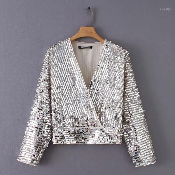 women fashion spring cross v-neck shinning sequined slim kimono sliver blouse shirt chic blusas roupas femininas women's blouses & shi, White
women fashion spring cross v-neck shinning sequined slim kimono sliver blouse shirt chic blusas roupas femininas women's blouses & shi, White