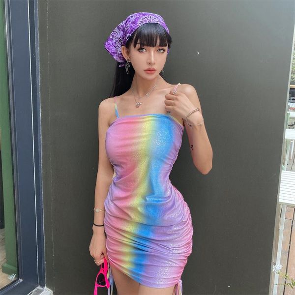 casual dresses women colorful bodycon mini dress spaghetti straps sleeveless rainbow color sides drawstring asymmetric party club, Black;gray
casual dresses women colorful bodycon mini dress spaghetti straps sleeveless rainbow color sides drawstring asymmetric party club, Black;gray