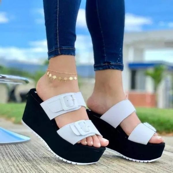 sandals summer shoes women slippers ladies buckle strap solid color casual thick bottom wedge 2021 fashion female, Black
sandals summer shoes women slippers ladies buckle strap solid color casual thick bottom wedge 2021 fashion female, Black