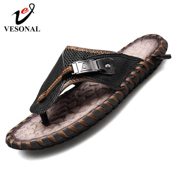 summer genuine leather men's casual slippers flip-flops fashion sandals men shoes sandles slide beach sandalias hombre, Black
summer genuine leather men's casual slippers flip-flops fashion sandals men shoes sandles slide beach sandalias hombre, Black