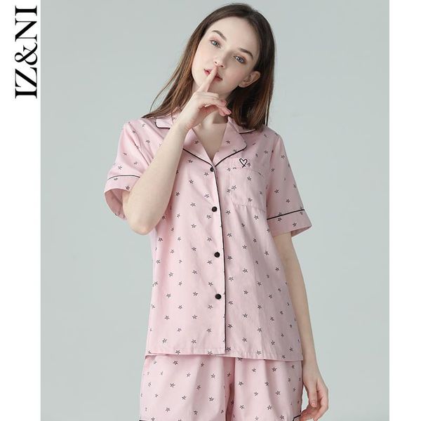 original pajamas women summer cotton short sleeve thin section 2021 five star printing sweet leisurewear suit women's sleepwear, Black;red
original pajamas women summer cotton short sleeve thin section 2021 five star printing sweet leisurewear suit women's sleepwear, Black;red