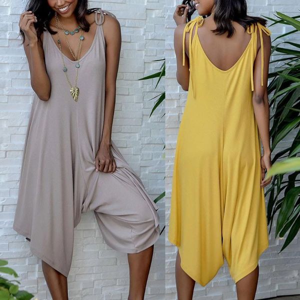 women's jumpsuits & rompers summer bodysuit casual women asymmetrical wide leg pants solid v-neck jumpsuit camis romper, Black;white
women's jumpsuits & rompers summer bodysuit casual women asymmetrical wide leg pants solid v-neck jumpsuit camis romper, Black;white