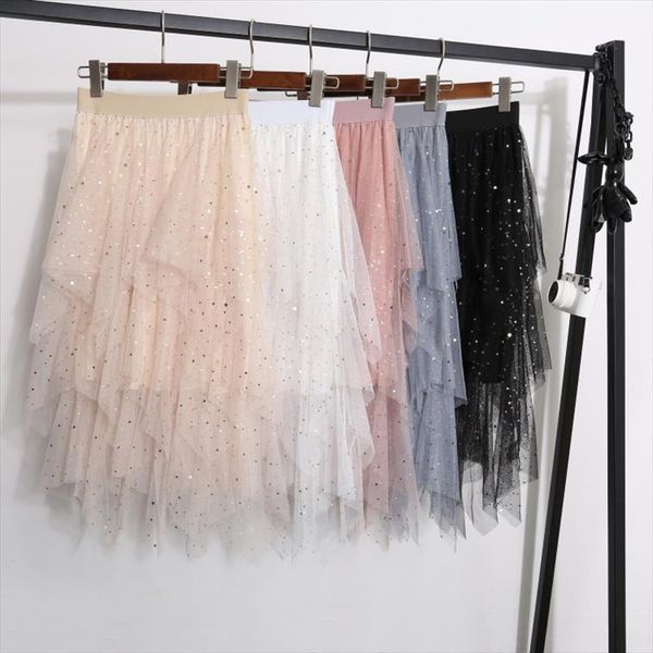 tingyili irregular tulle sequin black womens skirts white beige gray pink high waist korean
tingyili irregular tulle sequin black womens skirts white beige gray pink high waist korean