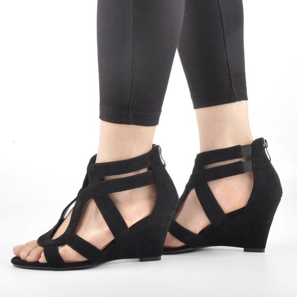 sandals women's peep toe gladiator cut out wee sandals heeled casual party shoes plus size us5~us15, Black
sandals women's peep toe gladiator cut out wee sandals heeled casual party shoes plus size us5~us15, Black