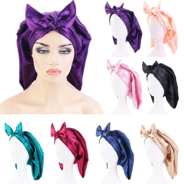 beanie/skull caps women flower print hair bonnet elastic long sleep cap silk turban night hat chemo satin bowknot headwear head cover wraps, Blue;gray
beanie/skull caps women flower print hair bonnet elastic long sleep cap silk turban night hat chemo satin bowknot headwear head cover wraps, Blue;gray