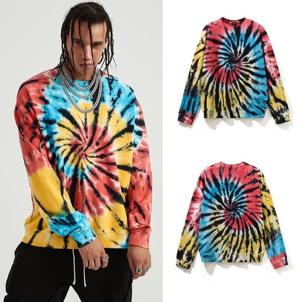 fashion fleece hoodies high street kanye same colorful whirlpool tie dye trendy hip hop loose round collar men's sweater, Black
fashion fleece hoodies high street kanye same colorful whirlpool tie dye trendy hip hop loose round collar men's sweater, Black