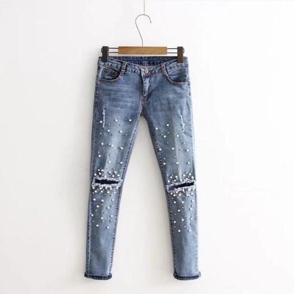women fashion destroyed ripped pearled slim denim pants boyfriend jeans trousers ladies womens daily casual jean pant clothing women's, Blue
women fashion destroyed ripped pearled slim denim pants boyfriend jeans trousers ladies womens daily casual jean pant clothing women's, Blue