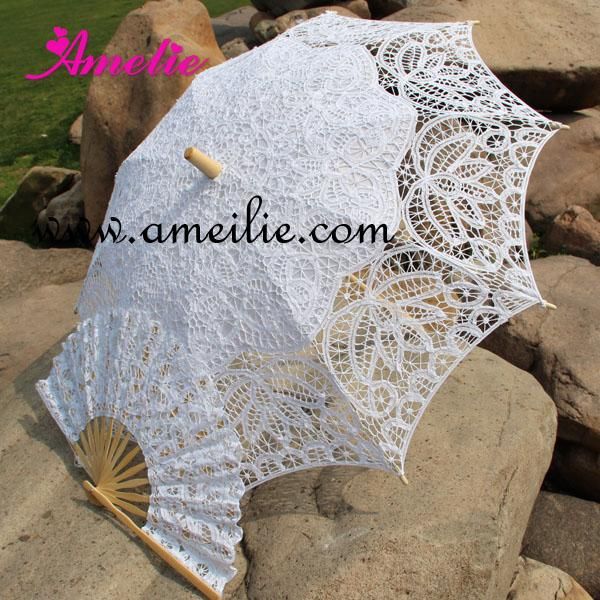 other accessories 3 sets of battenburg lace parasol and fan set wedding umbrella, White
other accessories 3 sets of battenburg lace parasol and fan set wedding umbrella, White