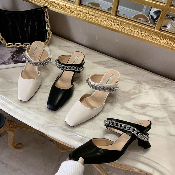 round toe women sandals slippers hollow thick high heels pumps white black slides slippers mules shoes party shoes size 35-39 210513
round toe women sandals slippers hollow thick high heels pumps white black slides slippers mules shoes party shoes size 35-39 210513