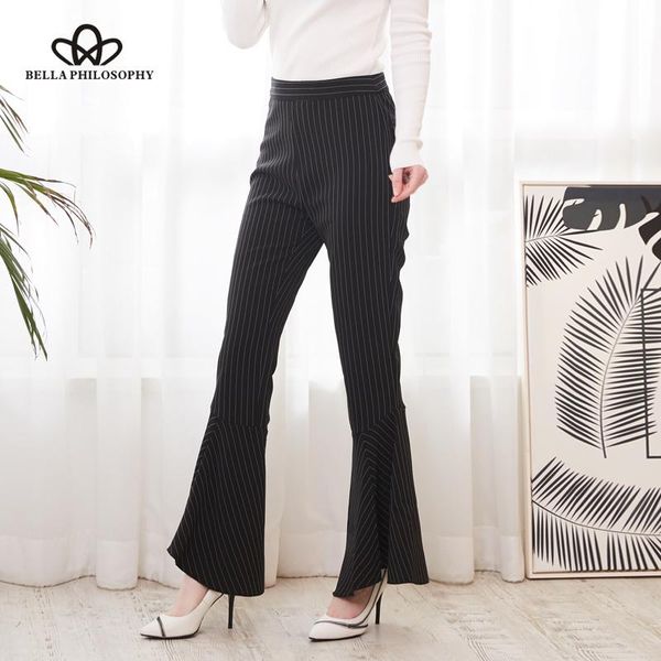 women's pants & capris 2021 spring women ankle length high waist ladies flat casual zipper female striped flare, Black;white
women's pants & capris 2021 spring women ankle length high waist ladies flat casual zipper female striped flare, Black;white