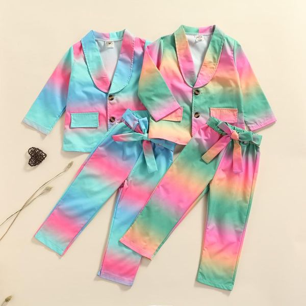 clothing sets 3pcs kids girls autumn tie-dye casual clothes sets, turn-down collar long sleeves coat + elastic waist trousers with belt, White
clothing sets 3pcs kids girls autumn tie-dye casual clothes sets, turn-down collar long sleeves coat + elastic waist trousers with belt, White