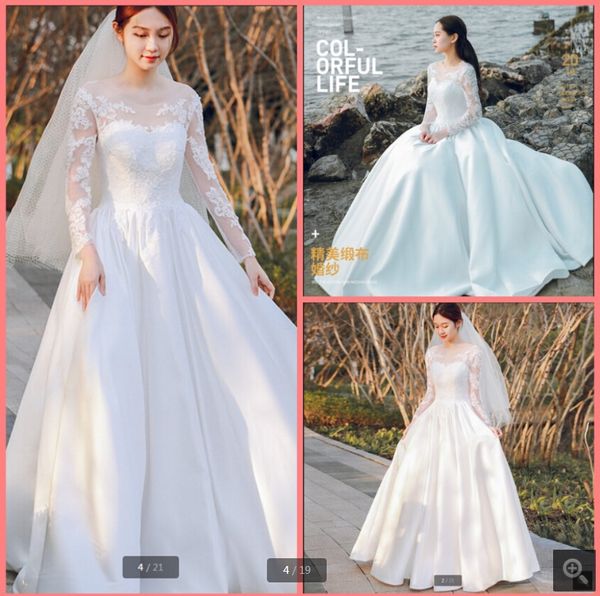 robe de mariage white satin a line wedding dress lace appliques long sleeve open back corset bridal gowns floor length scoop neckline bride
robe de mariage white satin a line wedding dress lace appliques long sleeve open back corset bridal gowns floor length scoop neckline bride