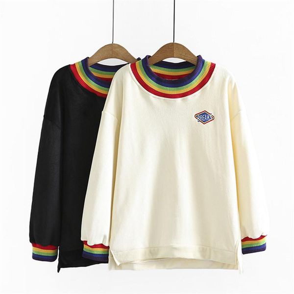 plus size t-shirt autumn and winter large women's clothes are thin, loose fashionable, plush rainbow round neck sweater, Black
plus size t-shirt autumn and winter large women's clothes are thin, loose fashionable, plush rainbow round neck sweater, Black