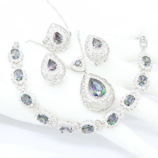 earrings & necklace xutaayi rainbow cubic zirconia silver jewelry sets for women wedding flower shaped earring pendant ring bracelet
earrings & necklace xutaayi rainbow cubic zirconia silver jewelry sets for women wedding flower shaped earring pendant ring bracelet
