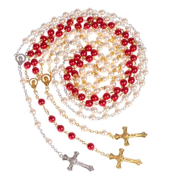 pendant necklaces catholic pearl long chain cross necklace rosary jesus religious jewelry, Silver
pendant necklaces catholic pearl long chain cross necklace rosary jesus religious jewelry, Silver