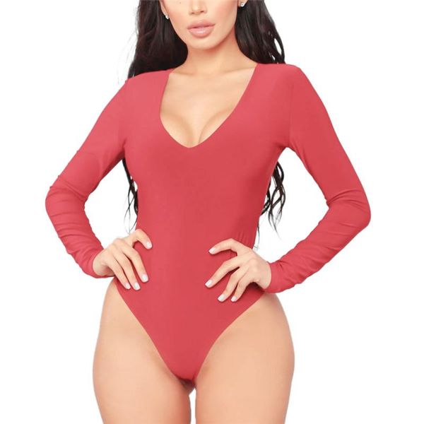women triangle playsuit slim long sleeves bodysuit female solid color stretch leotard jumpsuit spring bodycon rompers women's jumpsuits, Black;white
women triangle playsuit slim long sleeves bodysuit female solid color stretch leotard jumpsuit spring bodycon rompers women's jumpsuits, Black;white