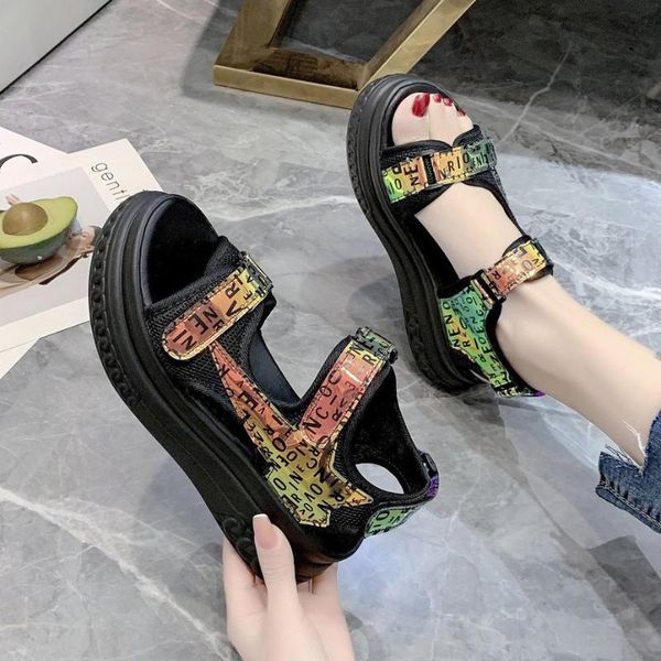 open-toed women sport sandals wedge hollow out outdoor cool platform shoes beach summer 2021, Black
open-toed women sport sandals wedge hollow out outdoor cool platform shoes beach summer 2021, Black