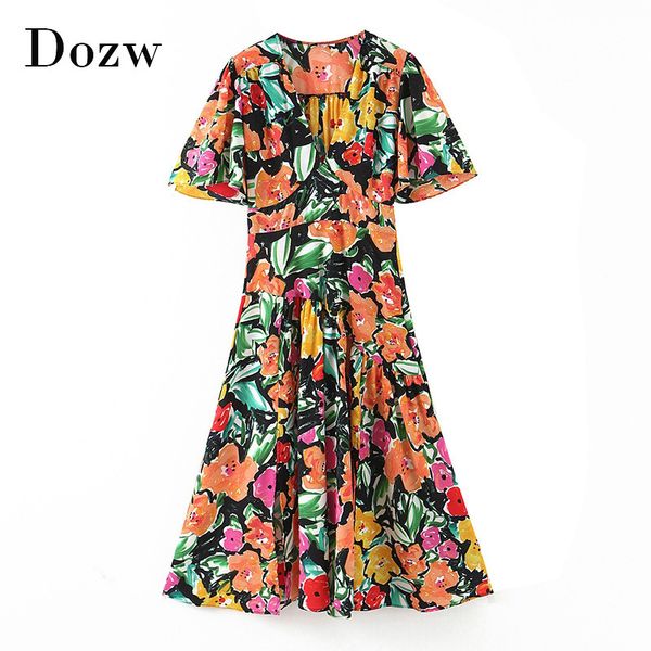 vintage a line printed dress women short sleeve fashion colorful summer dress ladies v neck casual midi dresses vestidos 210414, Black;gray
vintage a line printed dress women short sleeve fashion colorful summer dress ladies v neck casual midi dresses vestidos 210414, Black;gray